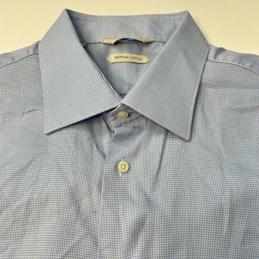 Suitsupply Dress Shirt Mens 43 17 Blue Egyptian Cotton Button Up Testa
